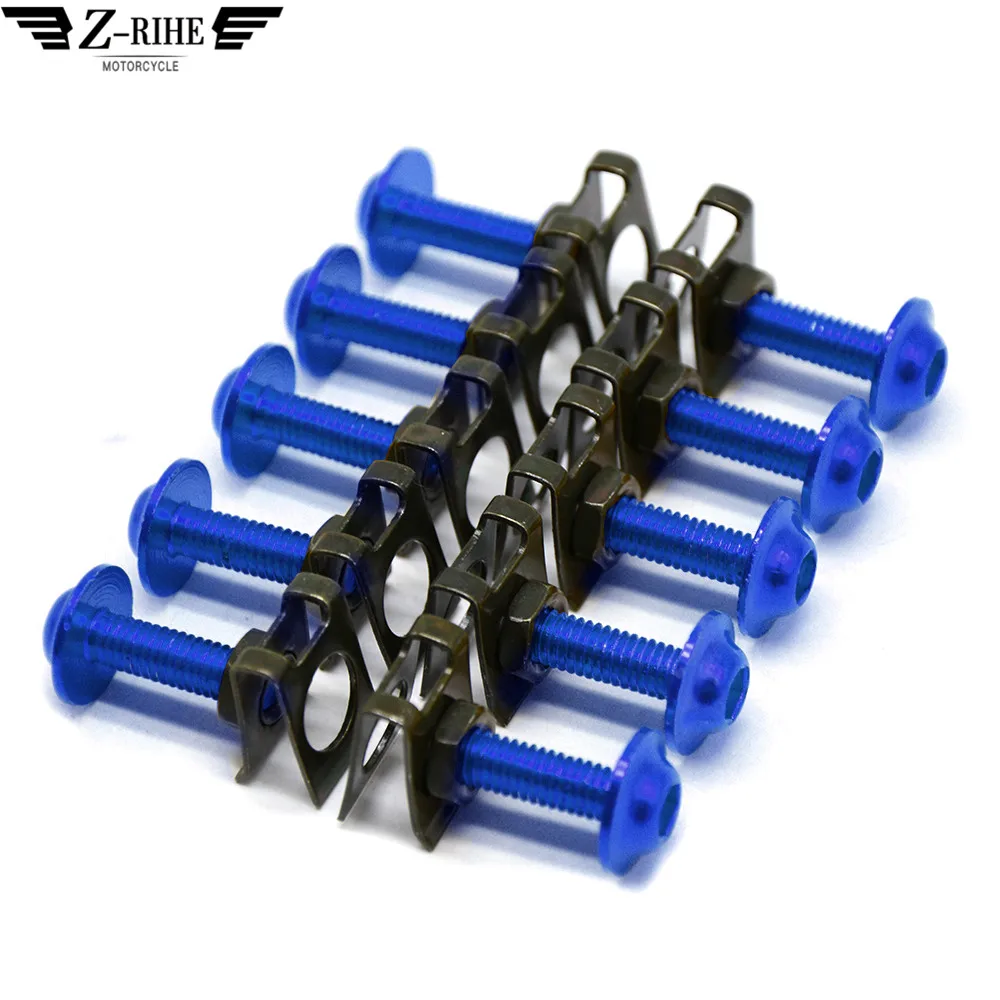 6mm Motorcycle Fairing Bolt Screw Spring Nuts Car styling Accessories for Suzuki gsx1400 gsf650 gsf1200 yamaha fz6s xjr400 12 13