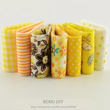 Новинка поступления хлопок 7 шт./лот Jelly roll полоски ткани Швейные текстиль желтый комплекты 5 см x 100 см квилтинга куклы одежда tildas