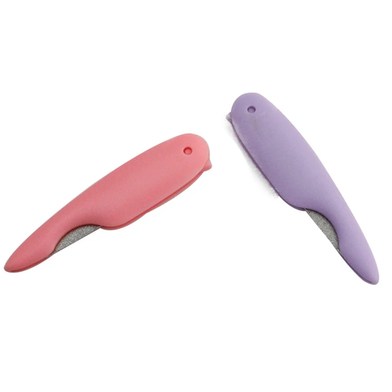 1 Pcs Cartoon Folding Nail File Metalic Stainless Steel Fold Purple Cuticle Lime A Professionel Tool Files Random Color