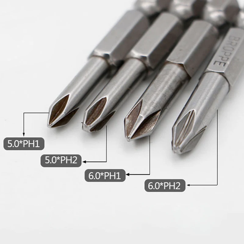 13 шт./компл. 1/" 50 мм PH00-PH2 отвертка Philips bits S2 сплав Сталь электрическая дрель поперечный винт-драйвер головных Мощность драйвер инструменты
