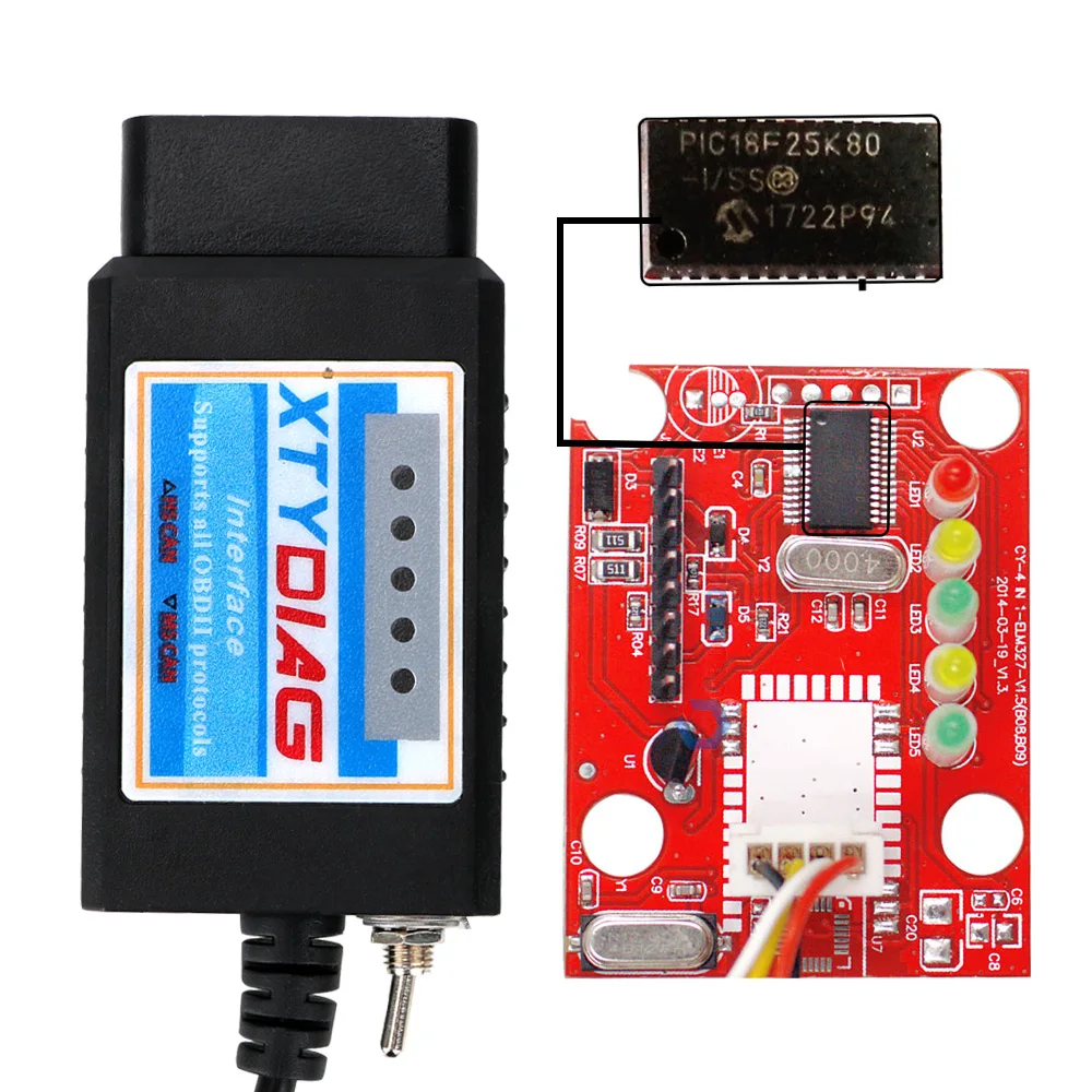 LEEPEE PIC18F25K80 чип ELM327 V1.5 USB переключатель для Forscan OBD2 диагностический сканер ELM 327 CAN/ms CAN