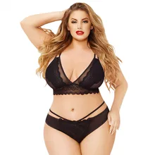 Сексуальный кружевной комплект с бюстгальтером для женщин, плюс размер, без косточек, бюстгальтер, нижнее белье, прозрачный бесшовный бюстгальтер с полыми трусиками, комплект нижнего белья в сеточку