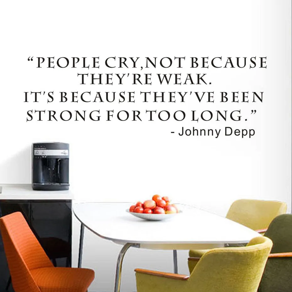 DCTOP People Cry не потому что они слабы Наклейка Настенная Слова Виниловый Съемный DIY