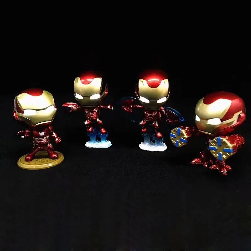 Iron Man MK50 Mini Action Figure 110 scale Bobble Head Light Power Mallet Version Iron Man MK50 PVC figure Toys Brinquedos