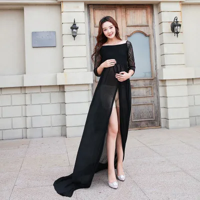 dress maternity props pregnancy shoot length lace floor