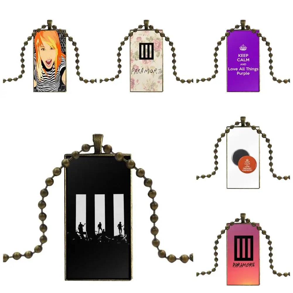 

For Unisex Gift Bronze Color Glass Cabochon With Rectangle Shaped Pendant Choker Necklace Simple Riot Paramore Black