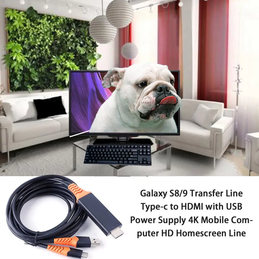 Тип C к HDMI HDTV AV ТВ кабель адаптер для samsung Galaxy S10 Note 9 для Macbook