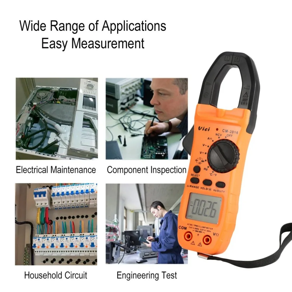 Vici CM- Ручной цифровой клещи мультиметр AC/DC напряжение тока Ом NCV тестер сопротивления амперметр