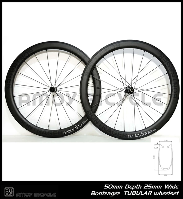 Cheap Free shipping Bontrager painting Tubular 700C 25mm wide 50mm carbon wheelsets with Novatec or powerway hub