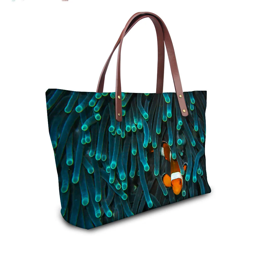 

High Quality Designer Handbags Tropical Fish Pattern Women Messenger Bags Bolsas Clutch Tote Obliqu Bag Ladies Sac a main
