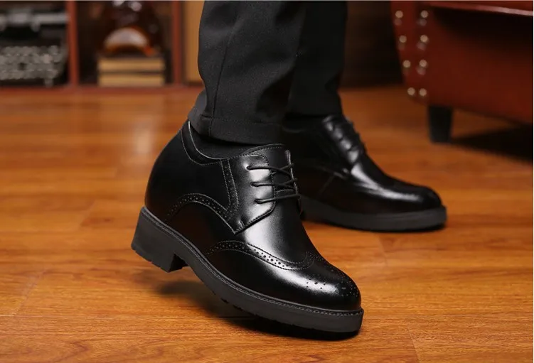 Обувь с очень высоким подъемом 12 см; Мужская обувь из спилка, визуально увеличивающая рост; повседневная обувь в деловом стиле; мужские свадебные туфли на скрытой танкетке