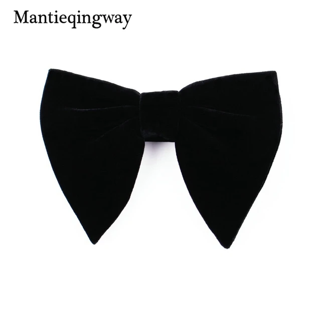 New Fashion Velvet Big Bowties for Women Mens Groom Wedding Bow Tie