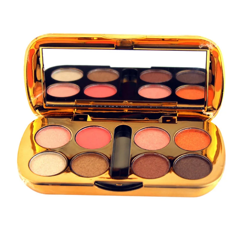 8 Sexy Colors Glitter Eyeshadow With Brush Face Makeup Cosmetics Shiny