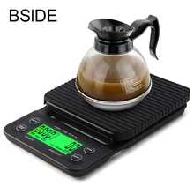 Кг/3 кг/0,1 г профессия зеленый ЖК-дисплей Цифровой капельного Кофе весы с таймером электронные весы бар Кухня Еда баланс Вес весы