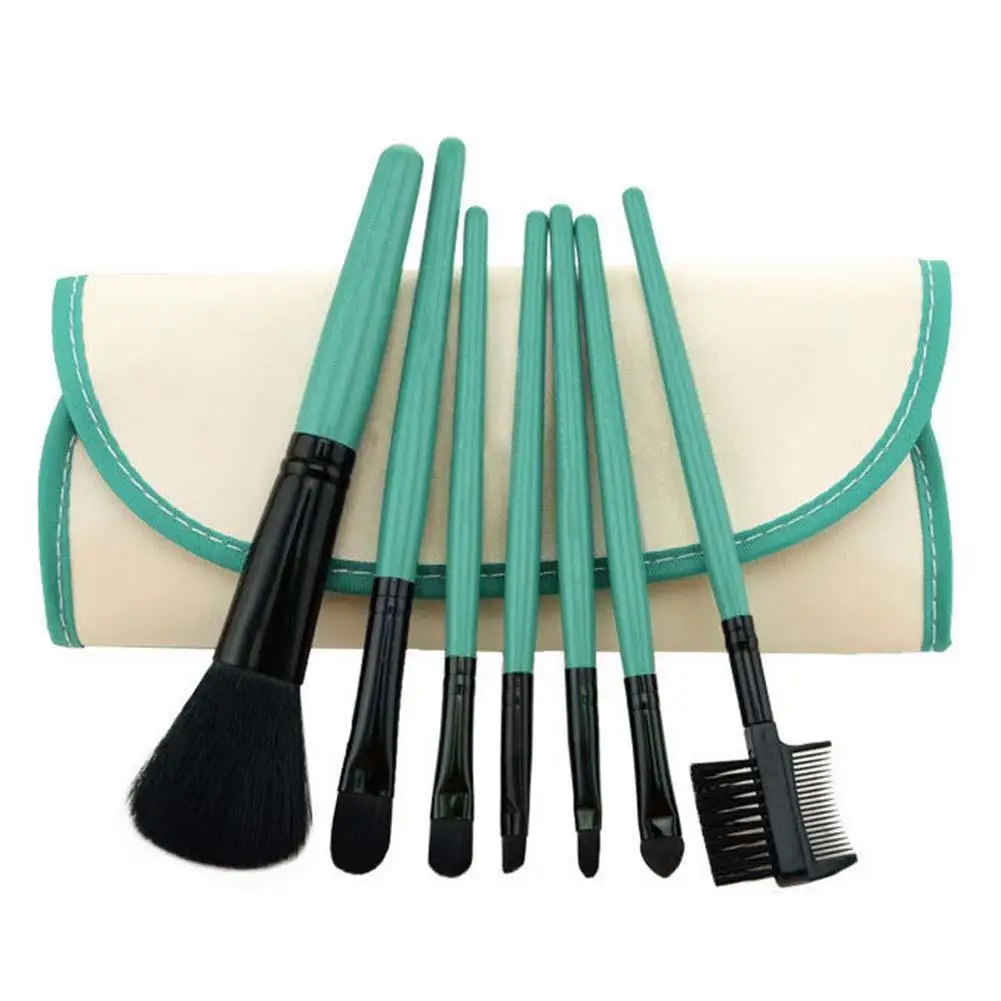 

7 Pc/Set Pro Soft Women Lady Foundation Powder Face Eye Shadow Cosmetic Make Up Brushes Set + Pouch Bag Case Makeup Beauty Tools