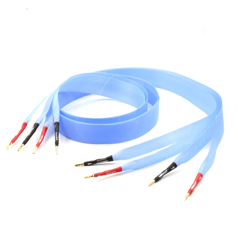 

Free shipping one pair Blue Heven audio speaker cable loudspeaker cable with banana plug connector
