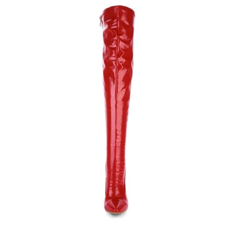 Sexy Steel Pipe Dance Boots Plus Size 33-48 Patent Leather Over The Knee Boots Fashion Side Zip Platform High Heels Shoes Woman (7)