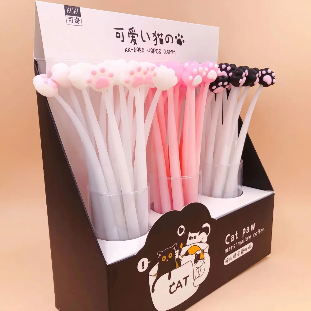 Garra da Pata do Gato Caneta de Tinta Pen entre Pen Unidades Pacote Criativo Balançando Gato Silicone Gel Estudantes Escola Escritório Dom Preta Suprimentos 48 - Mod. 112923 3 Entre Pen Estudantes Escola Escritório Dom Caneta de Tinta Preta suprimentos