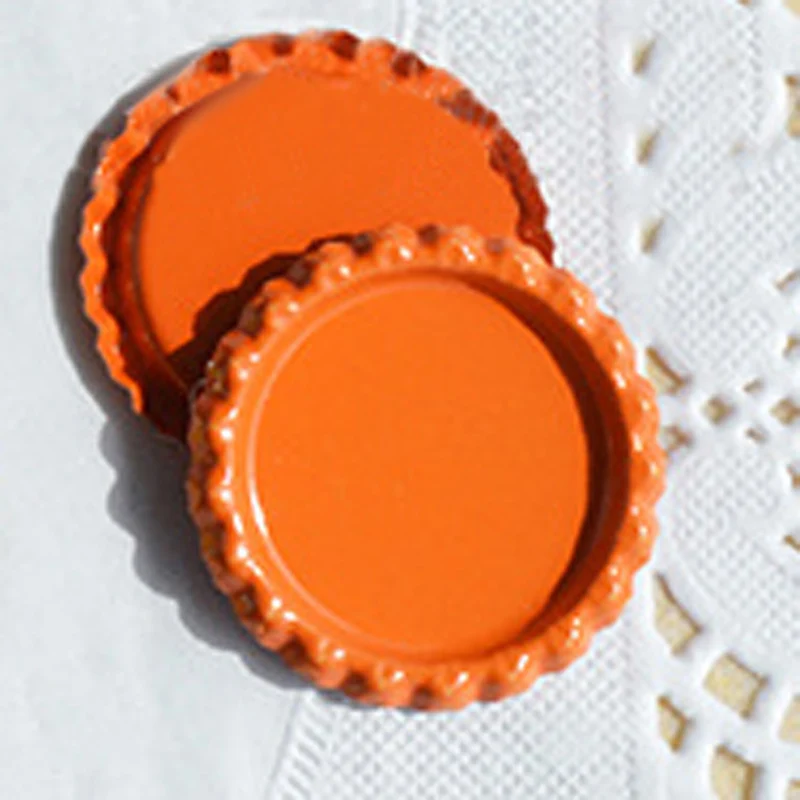 25 шт./лот, 25 мм, цветная Круглая Плоская Бутылочная крышка для самостоятельного изготовления бантов для волос, ручной браслет, ожерелье, ювелирные аксессуары - Цвет: orange