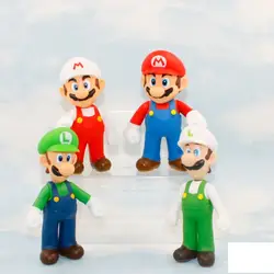 4 шт./компл. высокое качество ПВХ Super Mario Bros Луиджи Фигурки Youshi Марио игрушка в подарок