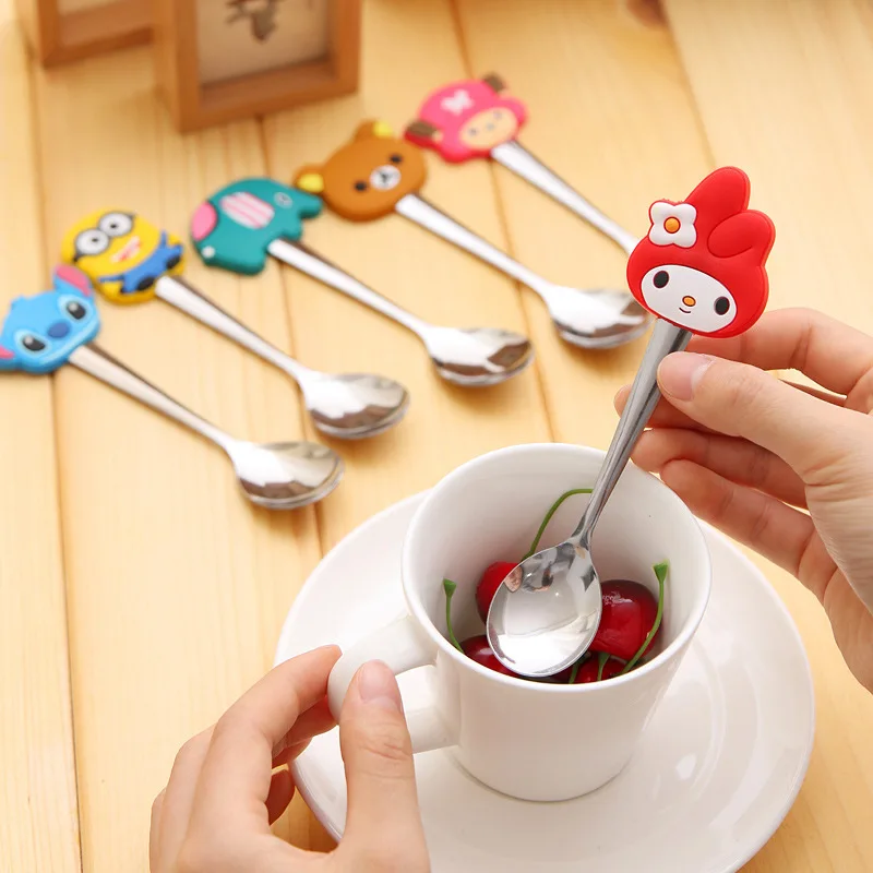 1 Pcs/Lot Cute Cartoon Spoon Stirring Coffee Spoon Baby Kids Dessert