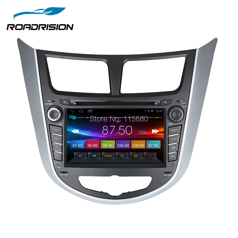 RoadRision 1024*600 четырехъядерный Android 6,0 Автомобильный DVD gps плеер для hyundai Solaris Verna головное устройство авто радио Видео навигация