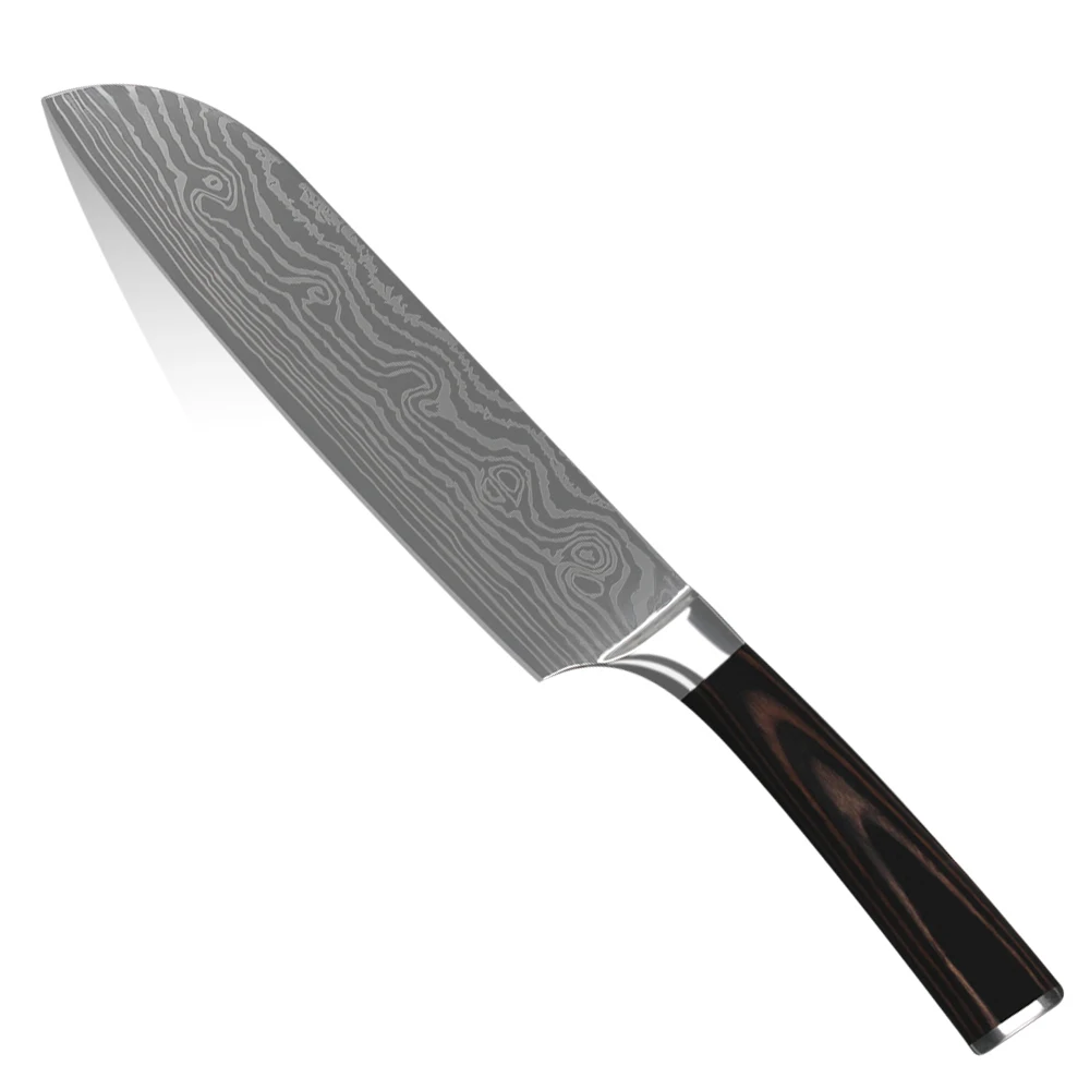 Sharp kitchen knife 7 inch Japanese cook s knife 7CR17 stainless steel cooking tools beauty laser