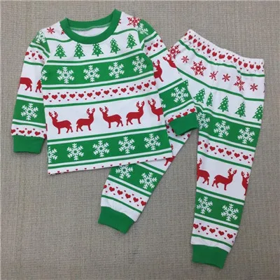 COSPOT/комплект рождественской одежды для маленьких мальчиков и девочек, пижама с дизайном «Олень», детская Рождественская одежда для сна, Хлопковая пижама, новинка года, 30E - Цвет: Зеленый