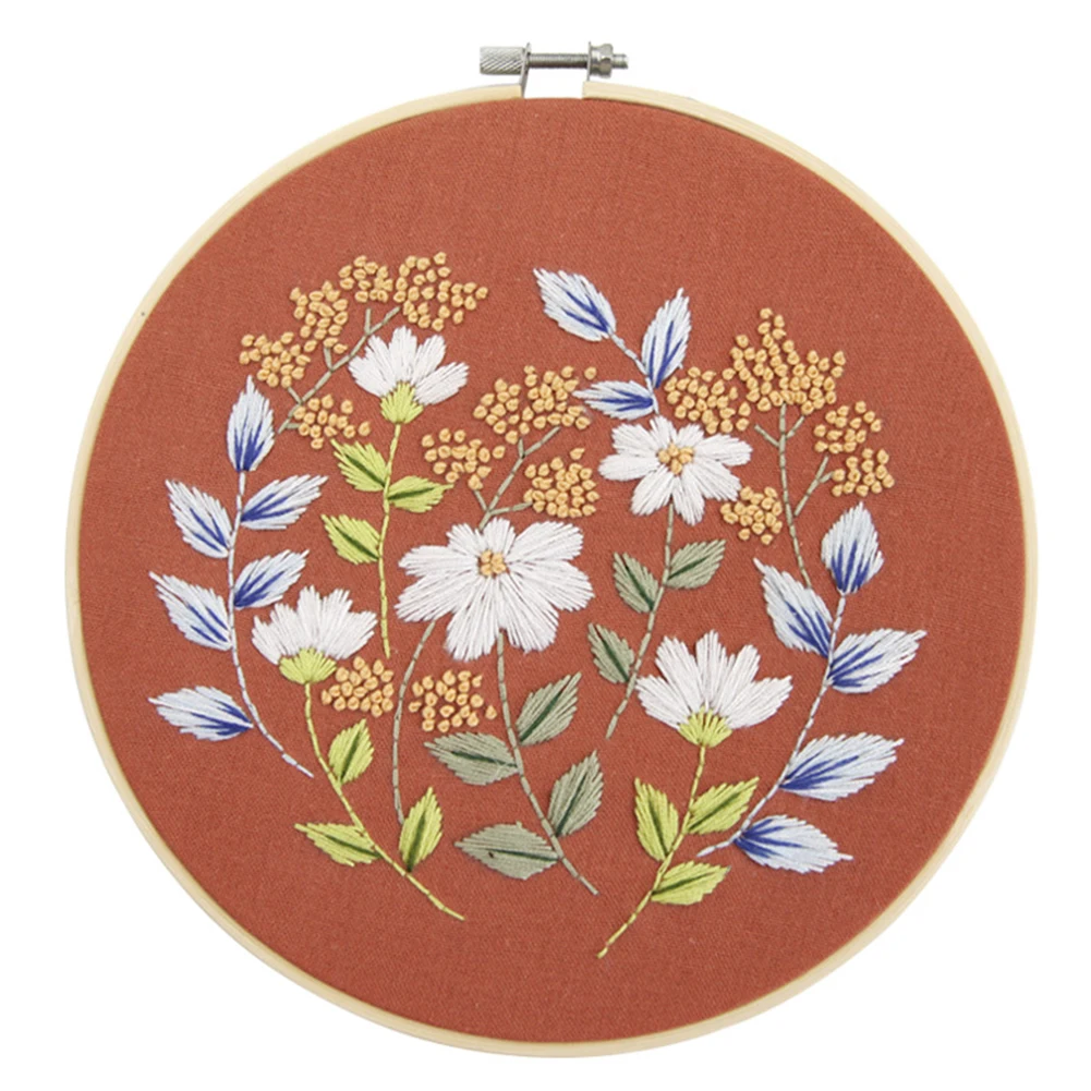 

Wall Painting Lightweight DIY Ribbon Hanging By Hand Decoration Floral Pattern Cross Stitch Gift Hoop 3D Space Saving