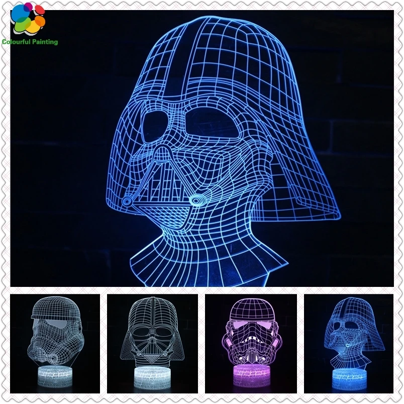 

Remote Start War 2019 Hot Sale 3D Light LED Crack Illusion Night Light 7 Color Changing Mood 3AA Battery Powered USB Lamp 11