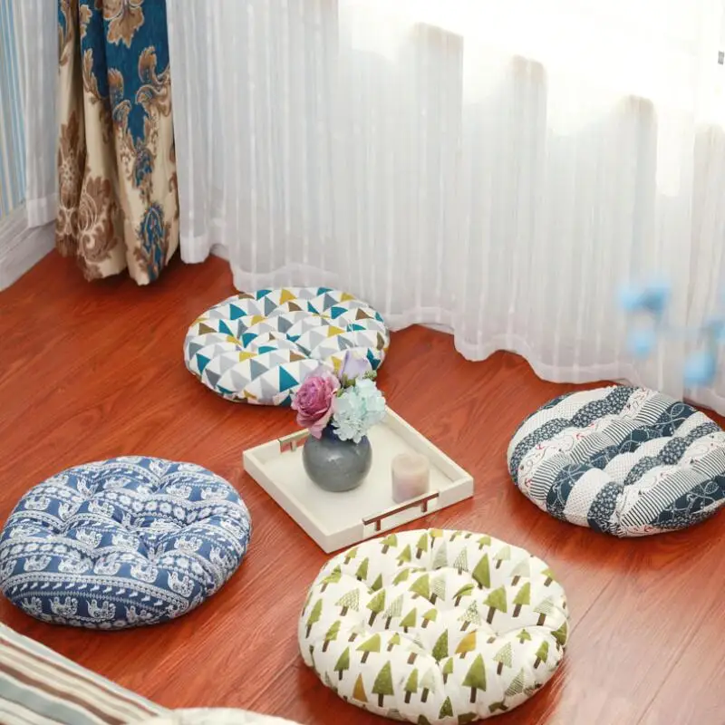 

IHAD Round pearl cotton cushion for chair used in floor tatami office cars rest solid color seat cushion breath& soft 40 * 40cm