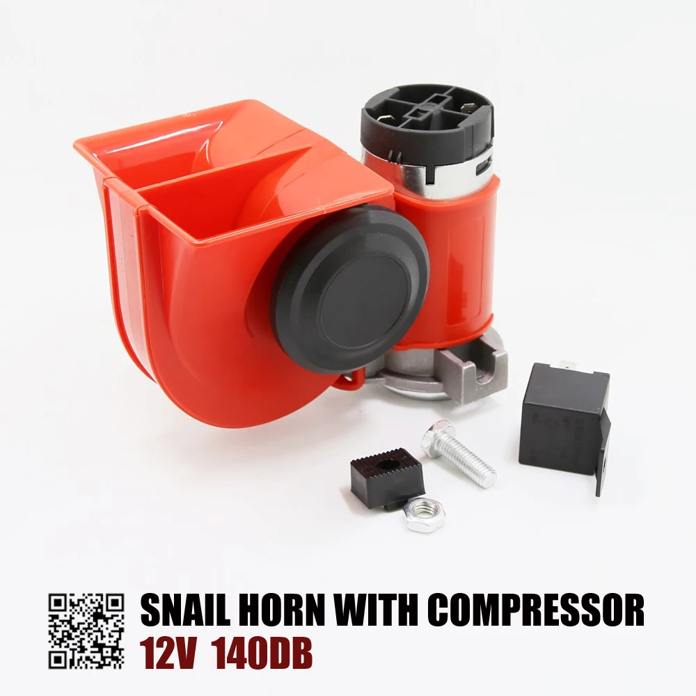 12V 140DB Air Horn Snail Horn Modified Horn For Car Minbus Truck Van Motorcycle Supersnail horn