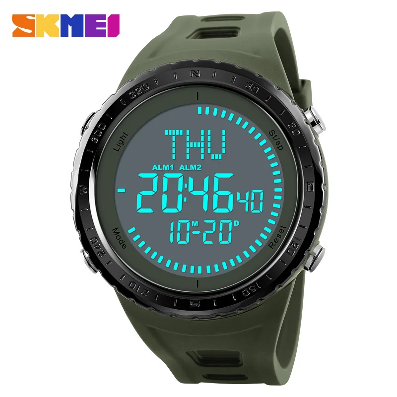 

2018 SKMEI Watch Men's Digital Clock Men Outdoor 5ATM Water Proof Outdoor Digital Sports Watches Male EL Backlight Electronic