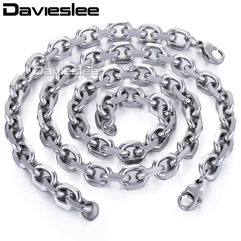 

Davieslee Jewelry Sets for Men Women Stainless Steel Rolo Chain Necklace Bracelet Mens Womens Jewelry Set Dropshipping DKS122