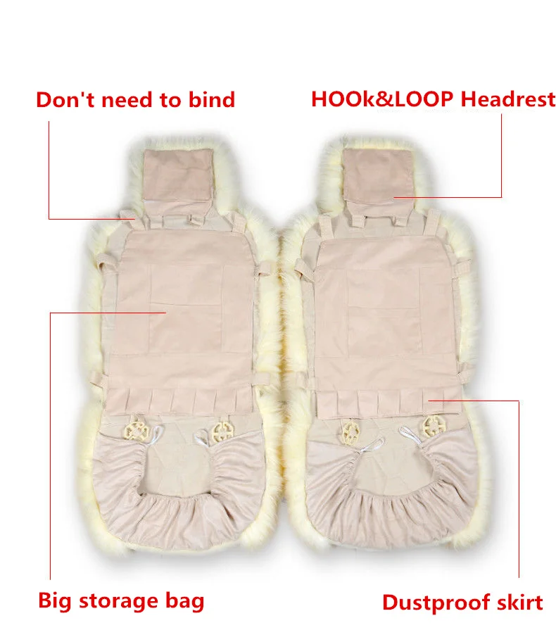 Комплект из 5 предметов чехол для переднего сиденья автомобиля и Меховой на