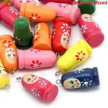 DoreenBeads деревянная Шарм-подвеска русские куклы смешанные 3,5 см(1 3/") х 16,0 мм(5/8"), 2 шт новинка