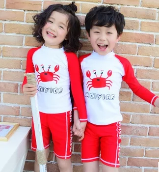 

Kids Lycra Two Piece Waterproof Rashguard Diving Suit Children Short Sleeve Surf SwimSuit Bathing UPF 50+Jellyfish BeachWear