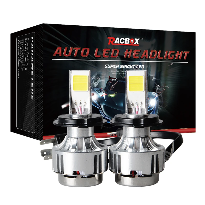 Racbox LED H4 Headlight Conversion Kit COB 3000LM Bixenon Hi/Lo