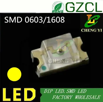

0603 chip led diode YELLOW SMD LED 585-595NM 2.0-2.5V Factory wholesale 4000PCS