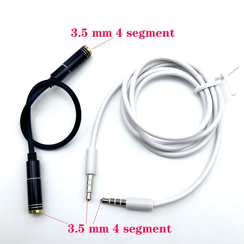 2 шт./лот кабель со штыревыми соединителями на обоих концах для подключения аудио удлинитель штыревой соединитель к кабелю для подключения внешних устройств 3,5 мм 4-полюсный Автоматический Женский аудио кабель позолоченный аудиокабель