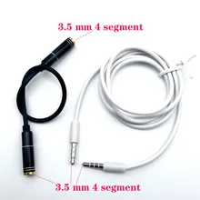 2 pçs/lote macho para macho áudio extensão aux cabo jack 3.5mm 4 pólo fêmea para fêmea cabo de áudio banhado a ouro cabo de áudio