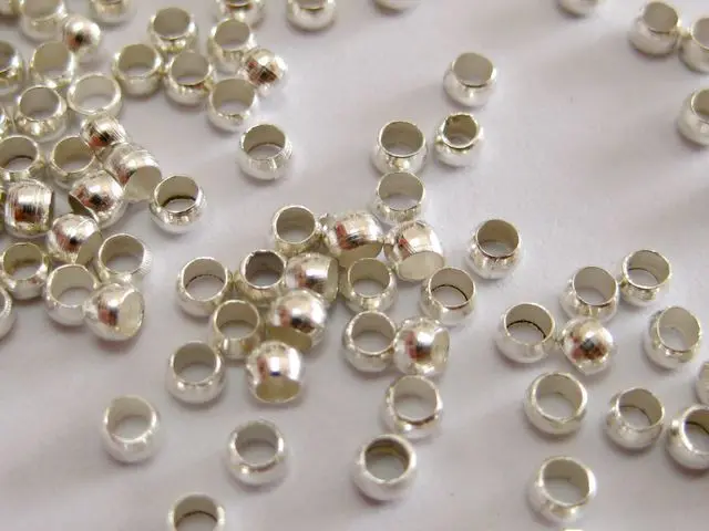 

1000 pcs Silver Golden Gunmetal Bronze Plated Brass Round 2.5mm Crimp End Beads