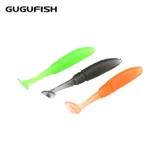 GUGUFISH 15Pcs/lot 5cm 1g Fishing Lure Soft Worm Shrimp Fish Ocean Rock lure bass soft fish smell soft baits T tail Bait