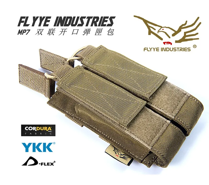 FLYYE FY-PH-M027 MP7 Molle двойной открытый Топ маг Чехол для наружного фонарика тактический жилет сумка сумки прилагается посылка