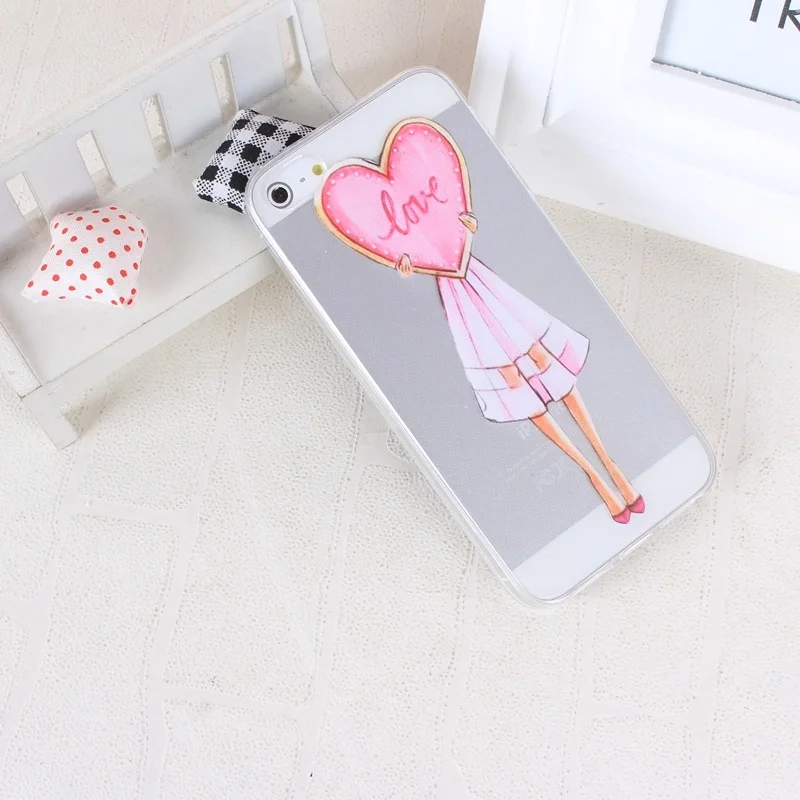 Case for iphone 5s Cover A Girl Transparent Soft Silicone Cases For iPhone 5 5S SE TPU Phone Case 06