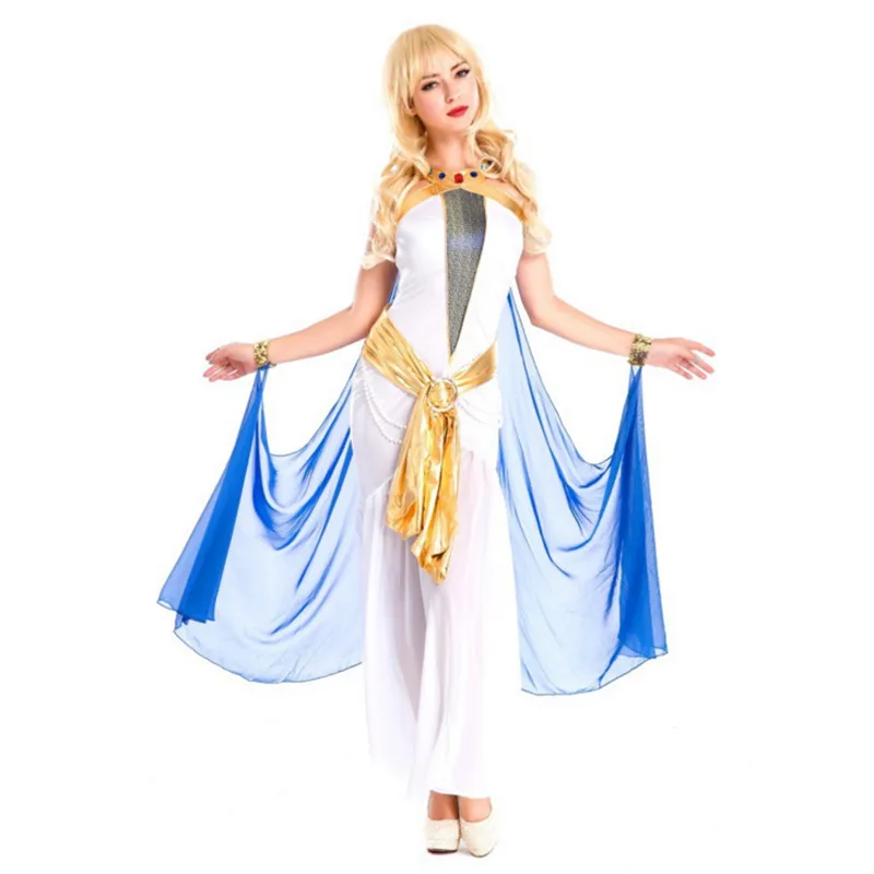 High Quality Masquerade Cleopatra Cosplay Dress Athena Goddess Sexy