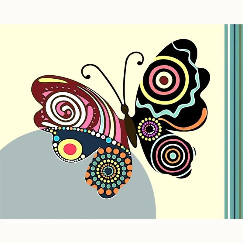 Мультфильм бабочка картина количество животных Краски ing по номерам Краски ing на холсте уникальный подарок Домашний Декор стены работа