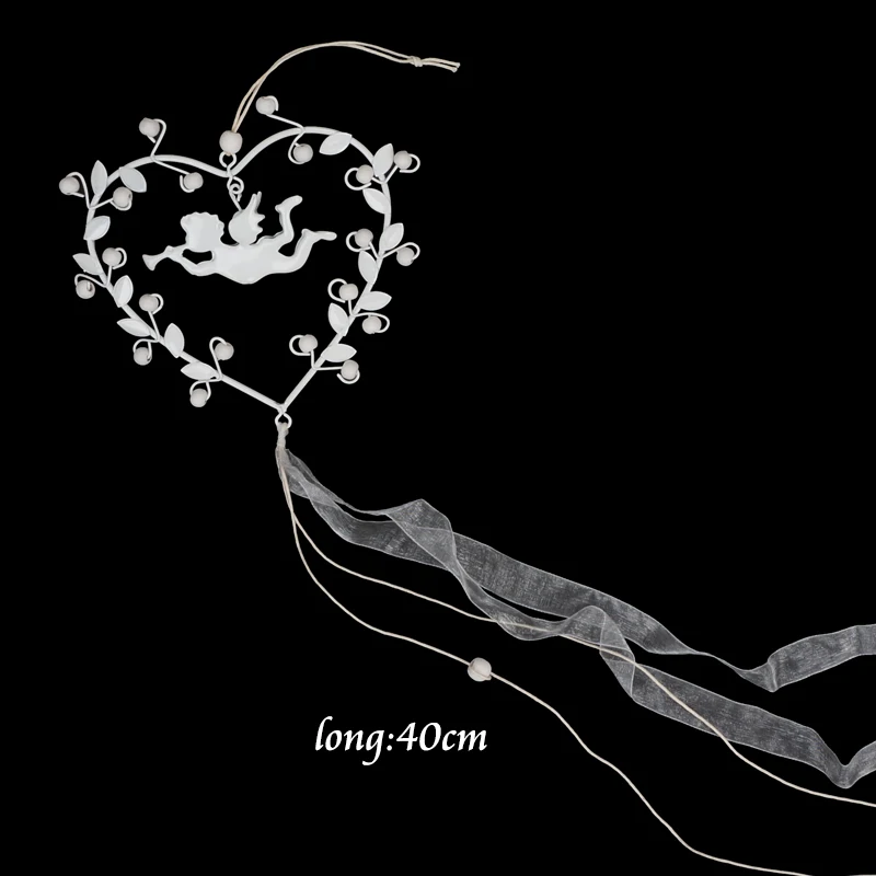 Christmas Angel Decorations 1pc White Metal Heart Christmas Hanging Tree Decorations For Home Xmas Party Decoration Supplies Pendant Drop Ornaments Aliexpress