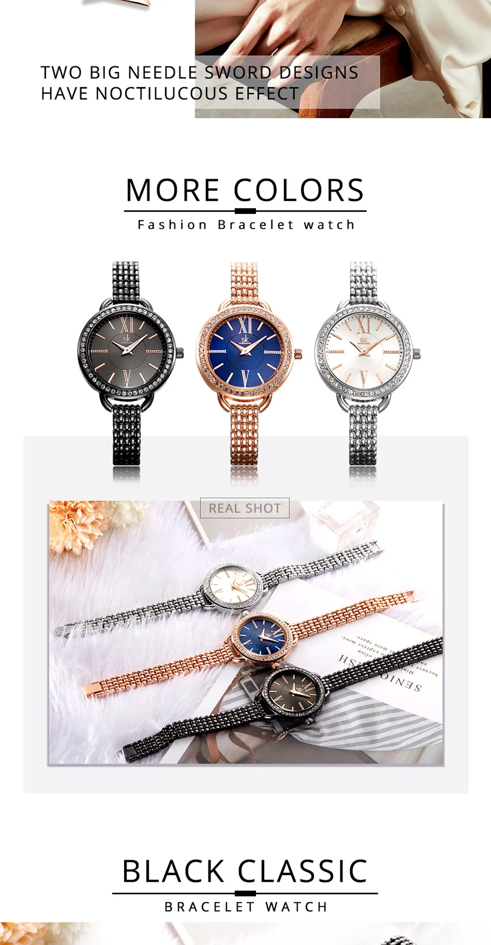 Shengke повседневные женские часы с браслетом модные женские часы с сетчатым ремешком Кварцевые женские водонепроницаемые наручные часы подарок Montre Femme