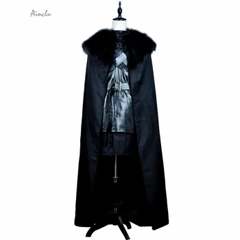 

Ainclu new Game of Thrones Cosplay Jon Snow Costume night watch the king of north PU Cosplay Costume For Halloween Christmas